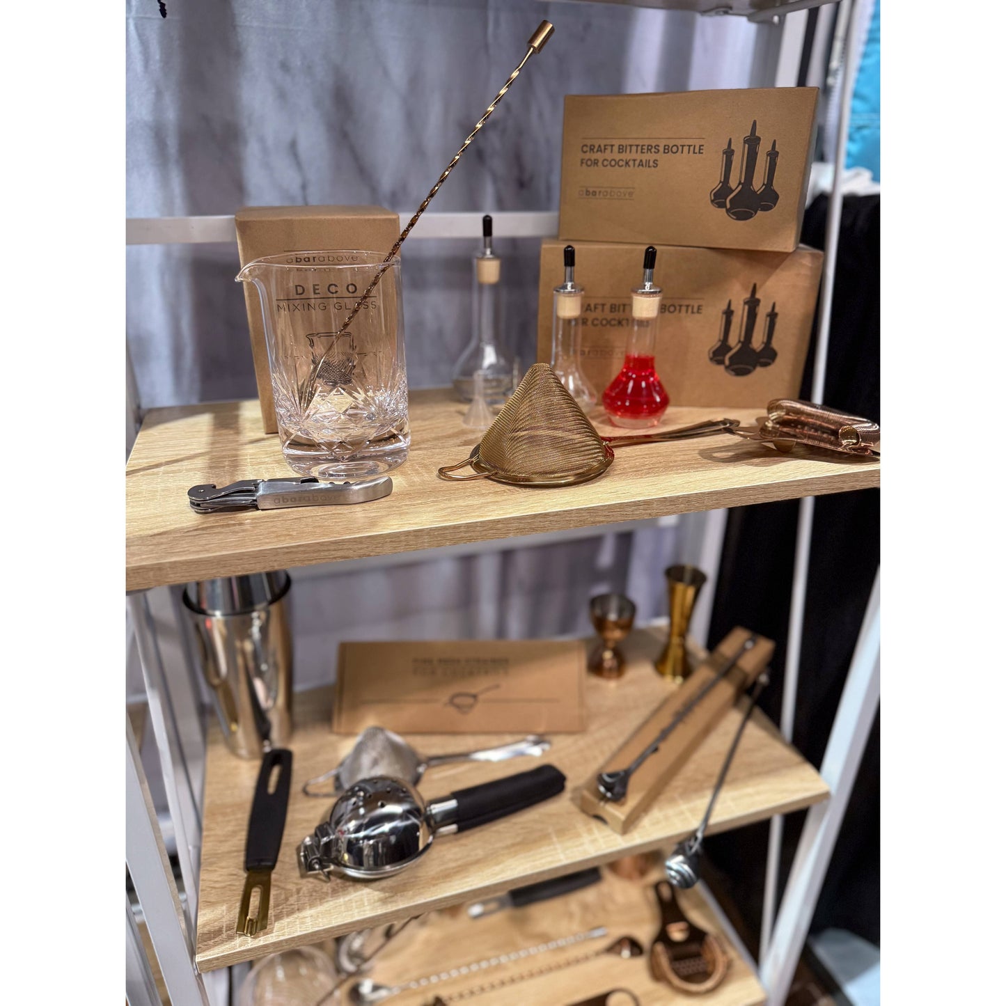 Cocktail Mixing Glass, Deco Print