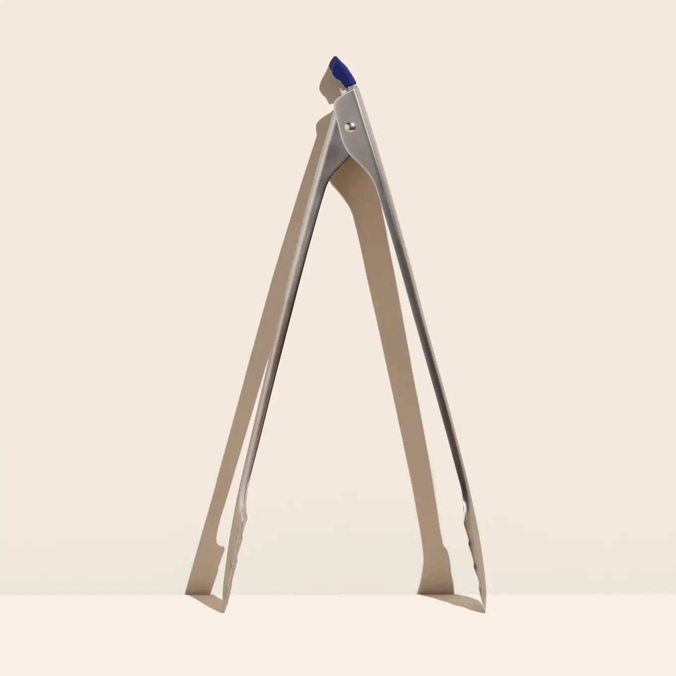 Gir 16 Inch Slide Lock Grill Tongs : Stainless Steel & Navy Blue