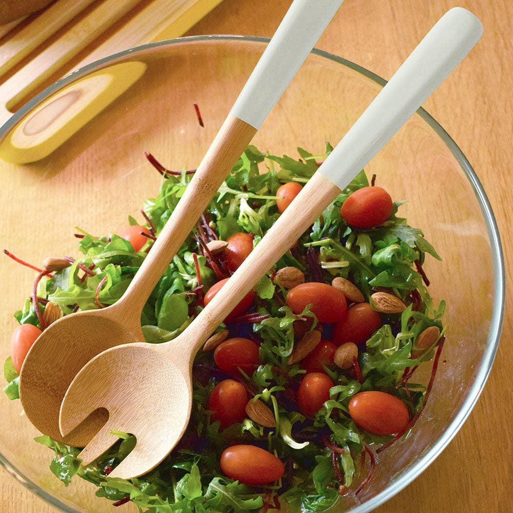 Bamboo Salad Server Set - White