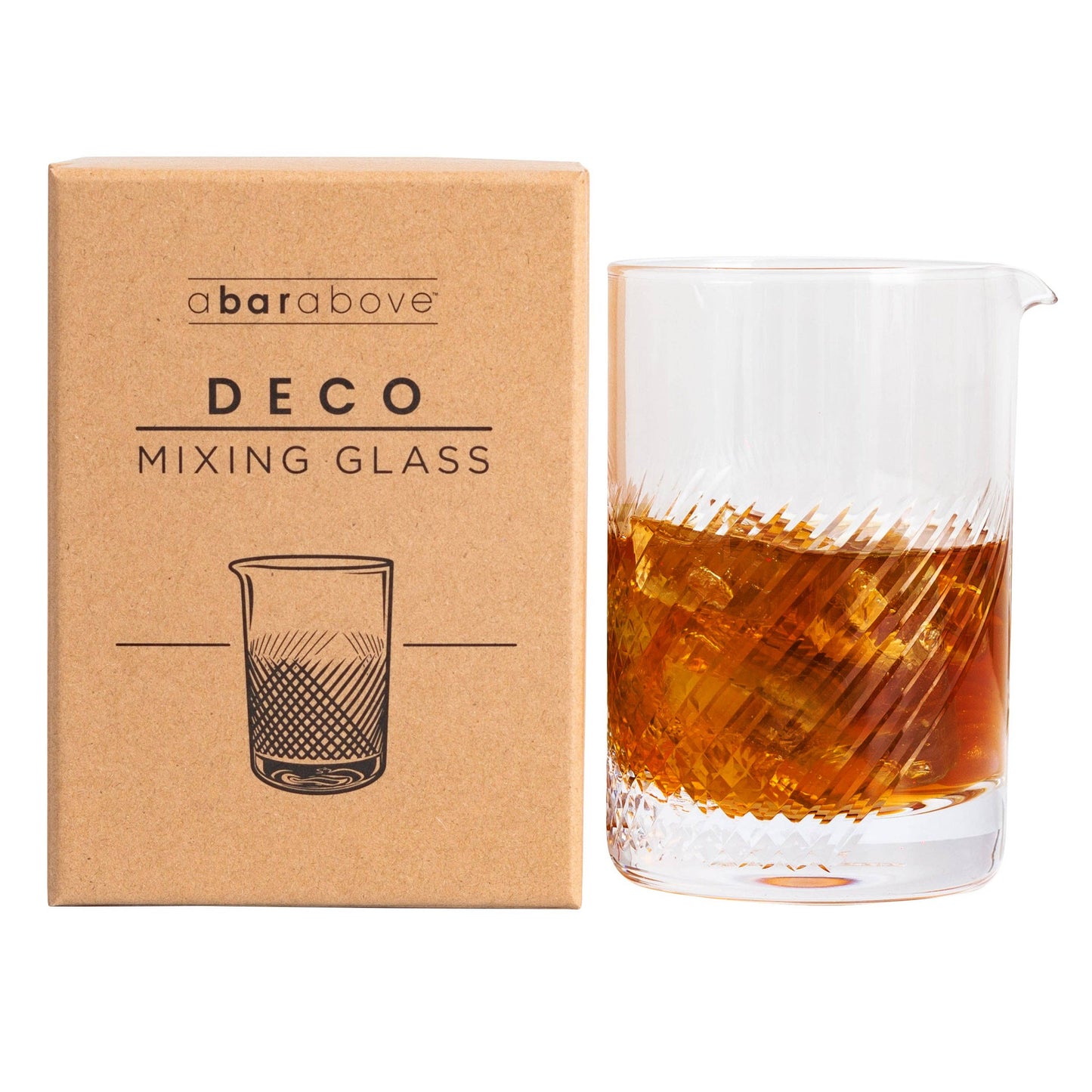 Cocktail Mixing Glass, Deco Print