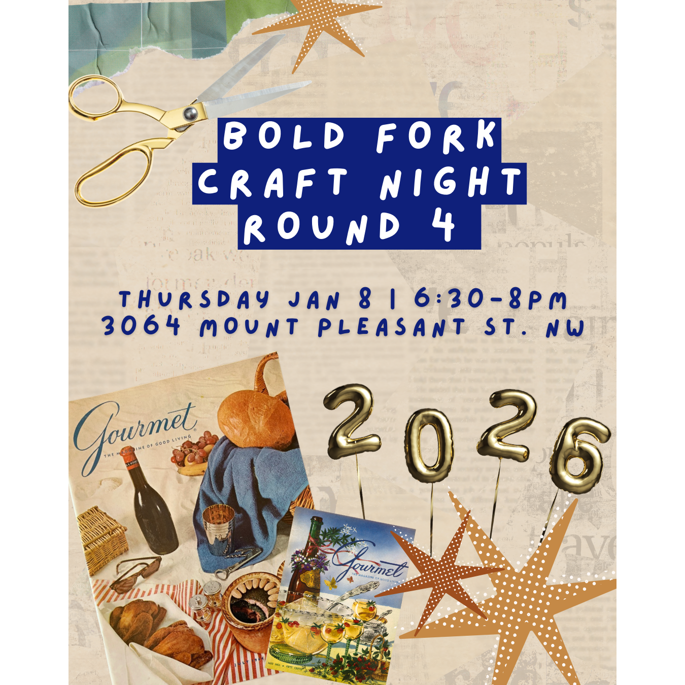 Bold Fork Crafts: Culinary Collaging Round 4: 2026 Vision Board