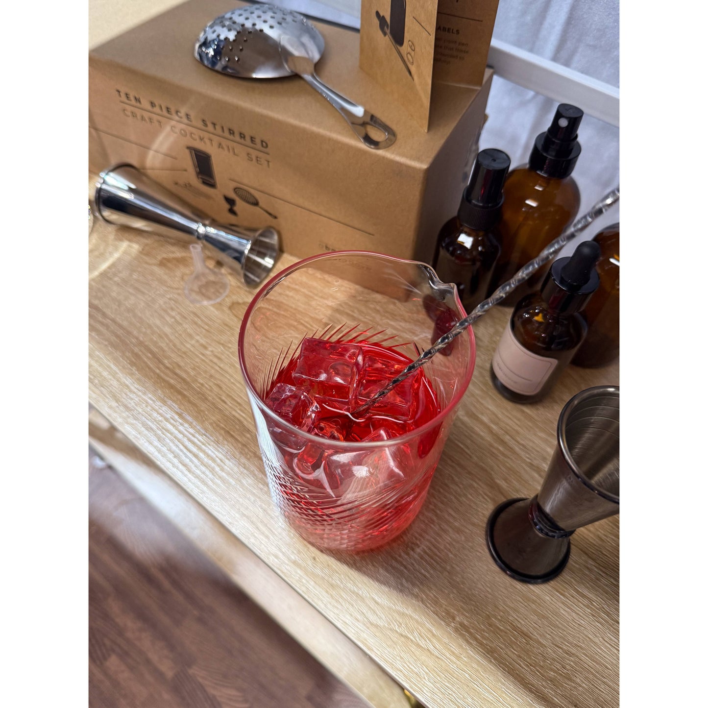 Cocktail Mixing Glass, Deco Print